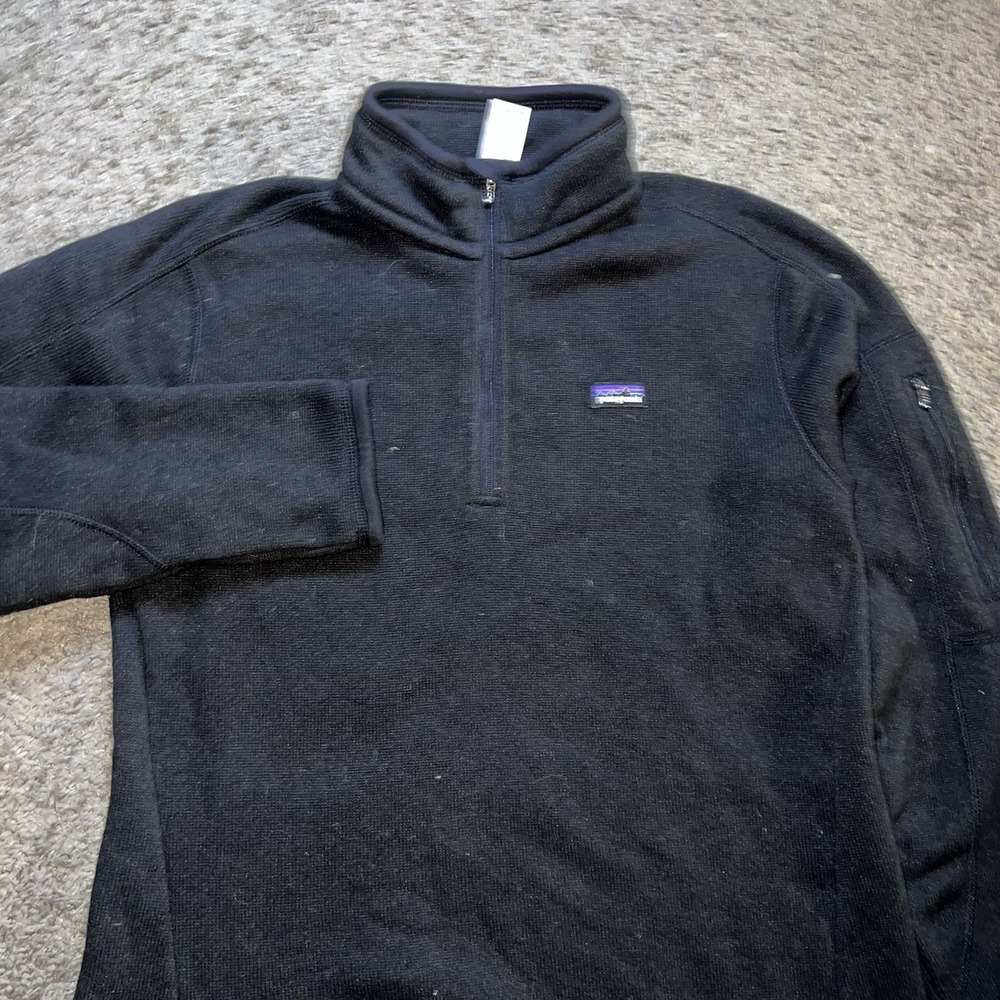 Patagonia Sweater Womens Large Black Better Sweater 1/4 Zip Pullover Ladies